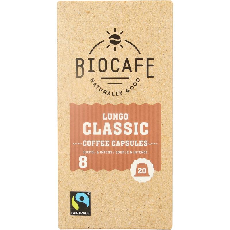 Biocafe Lungo capsules bio 20 stuks