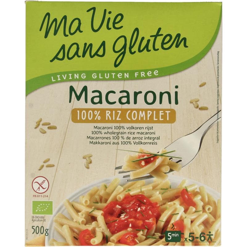 Ma Vie Sans Macaroni van volkoren rijst glutenvrij bio 500 gram