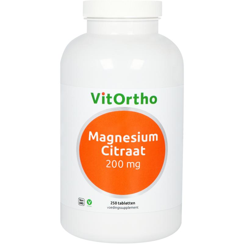 Vitortho Magnesium citraat 200 mg  100 - 250 tabletten