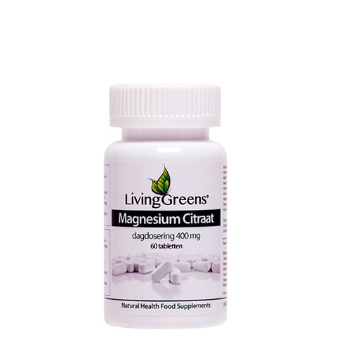Livinggreens Magnesium citraat 400mg  60 - 120 tabletten