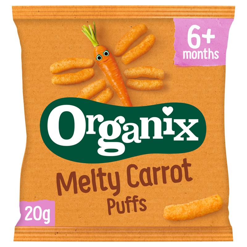 Organix Mais knabbels met wortel 6+M bio 20 gram