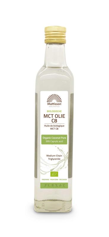 Mattisson MCT olie C8 - coconut pure - 99% caprylic acid bio 500 ml