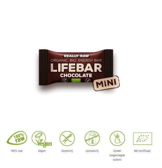 Lifefood Mini lifebar energiereep chocolade raw & bio 25 gram