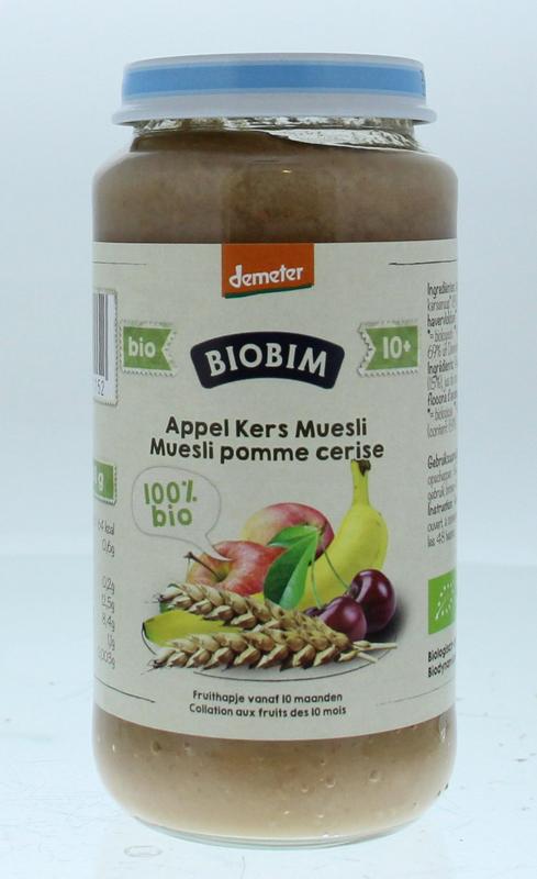Biobim Muesli appel kers 10+ maanden demeter bio 250 gram
