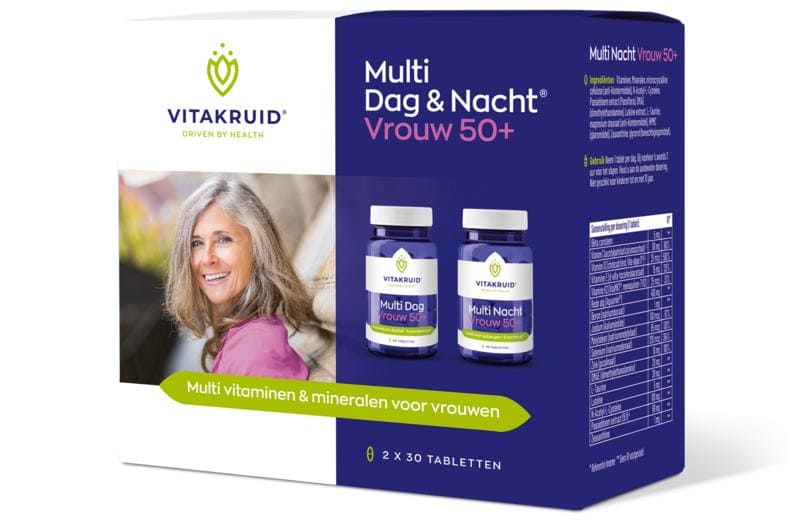 Vitakruid Multi dag & nacht vrouw 50+ 2 x 30 tabletten 60 tabletten