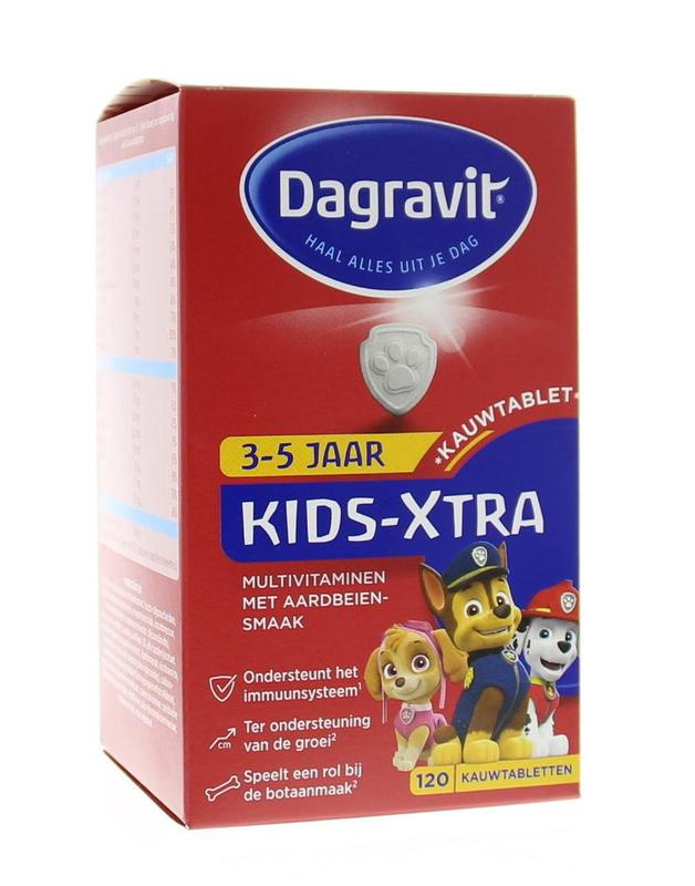 Dagravit Multi kids framboos 3-5 jaar 60 - 120 kauwtabletten