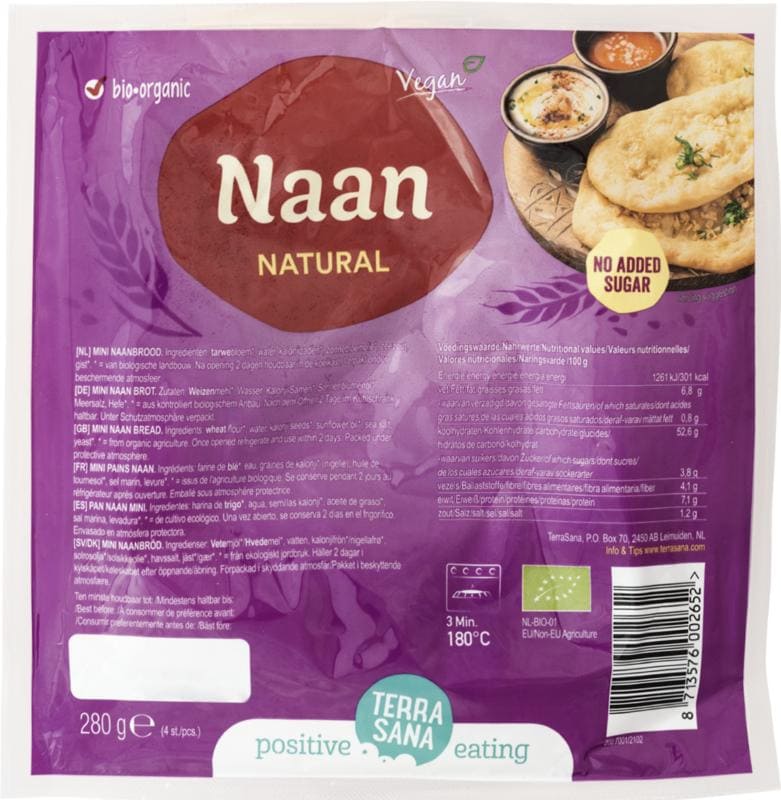Terrasana Naan naturel bio 280 gram