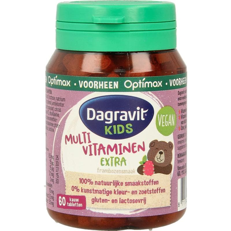 Dagravit Natural kids framboos 60 tabletten