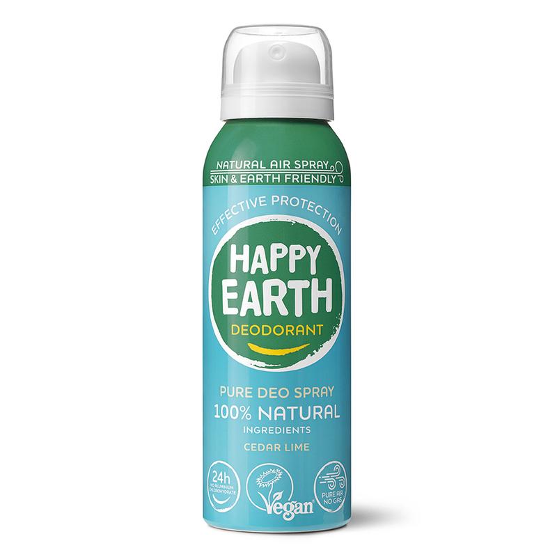 Happy Earth Natuurlijke deo natural air spray cedar lime 100 ml