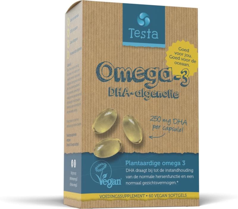 Testa Omega 3 algenolie 250 mg DHA vegan NL 60 softgels