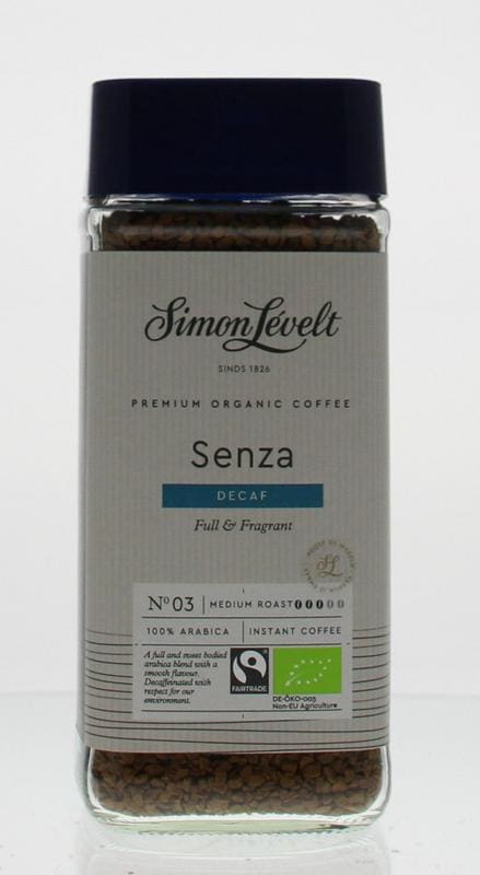 Simon Levelt Oploskoffie Senza cafeine vrij bio 100 gram