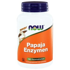 NOW Papaya enzymen kauwtabletten 180 kauwtabletten