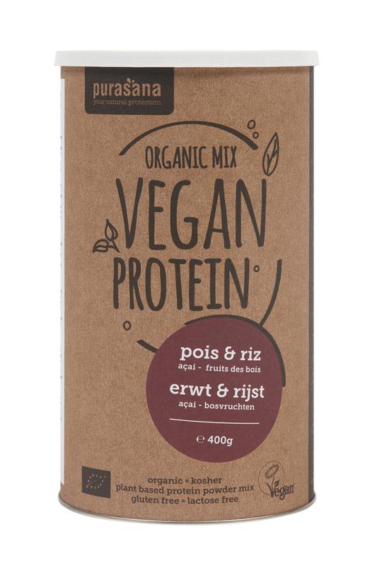 Purasana Proteine erwt & rijst - acai bosvruchten vegan bio 400 gram