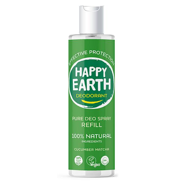 Happy Earth Pure deodorant spray cucumber matcha refill 300 ml