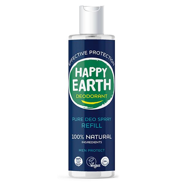 Happy Earth Pure deodorant spray men protect refill 300 ml