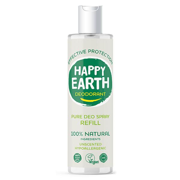 Happy Earth Pure deodorant spray unscented refill 300 ml