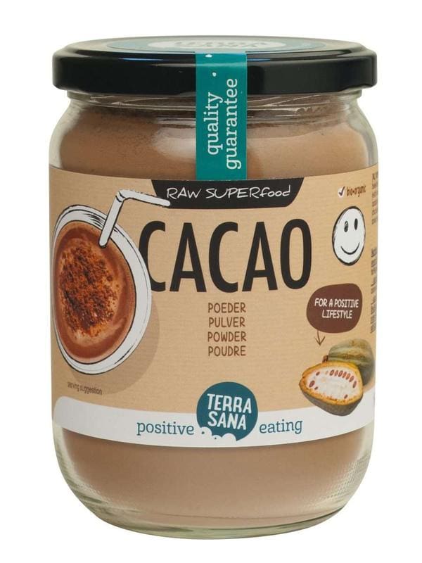 Terrasana Raw cacao antioxidant poeder in glas bio 160 gram