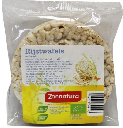Zonnatura Rijstwafels naturel duo bio  13. 5 gram