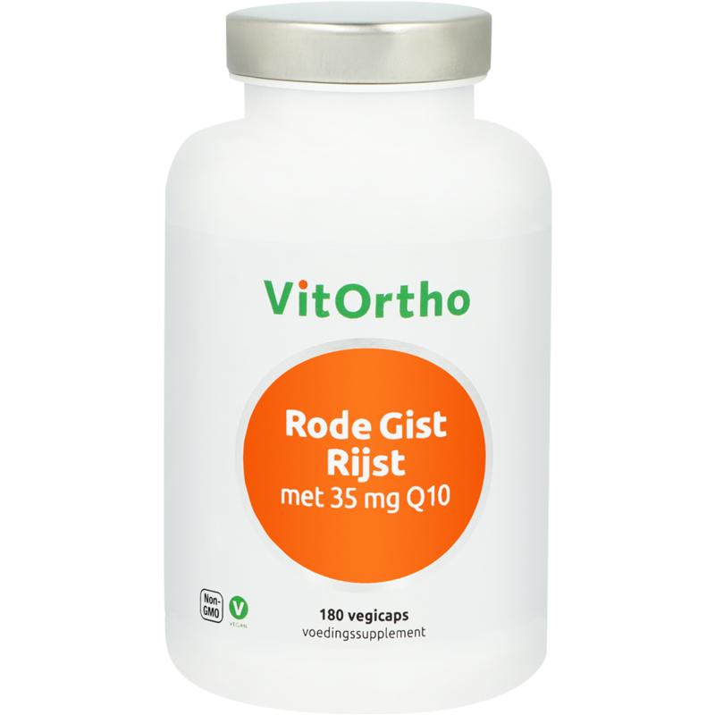 Vitortho Rode gist rijst 35mg Q10 180 vegan capsules