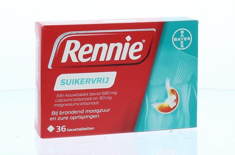 Rennie Suikervrij  36 - 72 tabletten