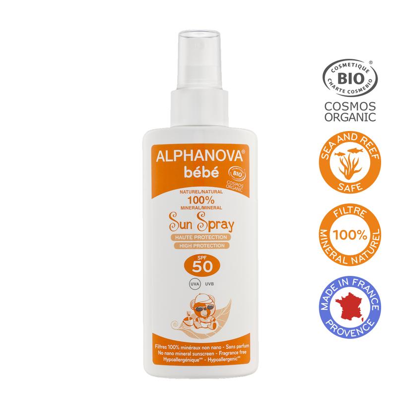 Alphanova Sun Sun zonnebrand spray baby zonder parfum SPF50 125 ml