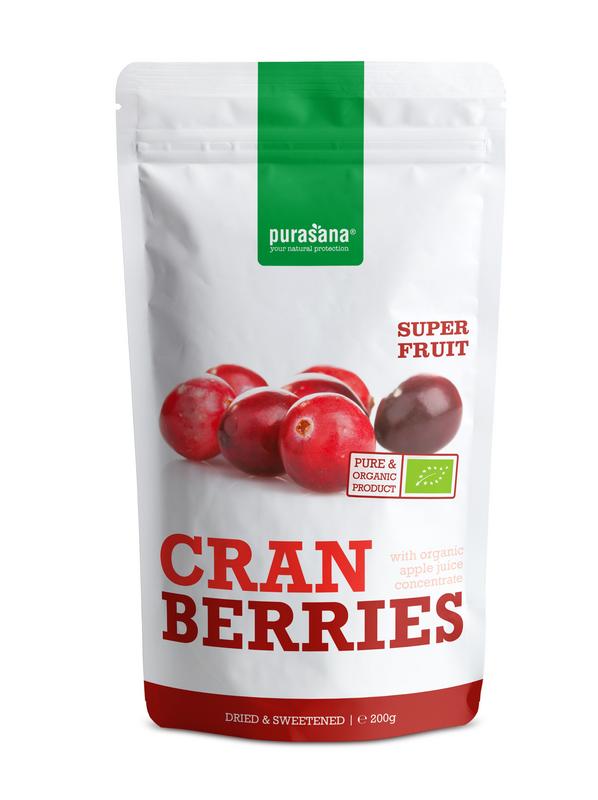 Purasana Veenbessen/cranberries vegan bio 200 gram