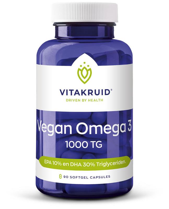 Vitakruid Vegan omega 3 1000 triglyceriden 300 DHA 100 EPA 90 softgels