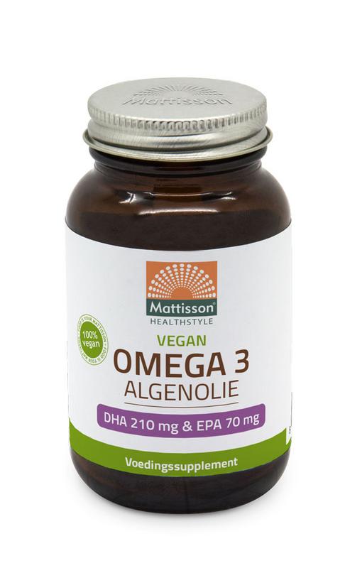 Mattisson Vegan omega-3 algenolie DHA 210mg EPA 70mg 60 vegan capsules