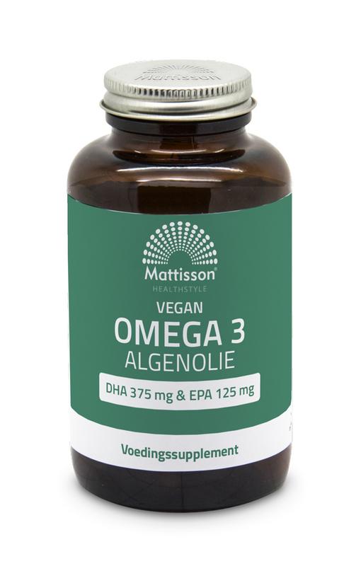Mattisson Vegan omega 3 algenolie DHA 375mg EPA 125mg 60 - 120 - 180 softgels