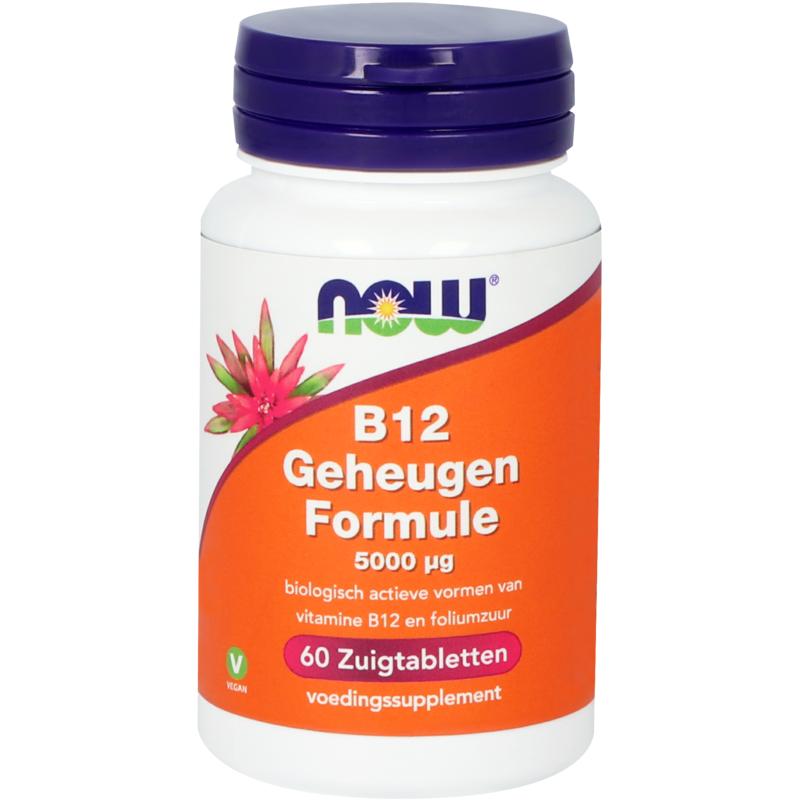 NOW Vitamine B12 geheugenformule 5000 mcg 60 zuigtablet