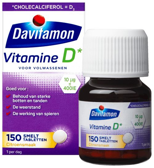 Davitamon Vitamine D volwassenen smelttablet  75 - 150 tabletten