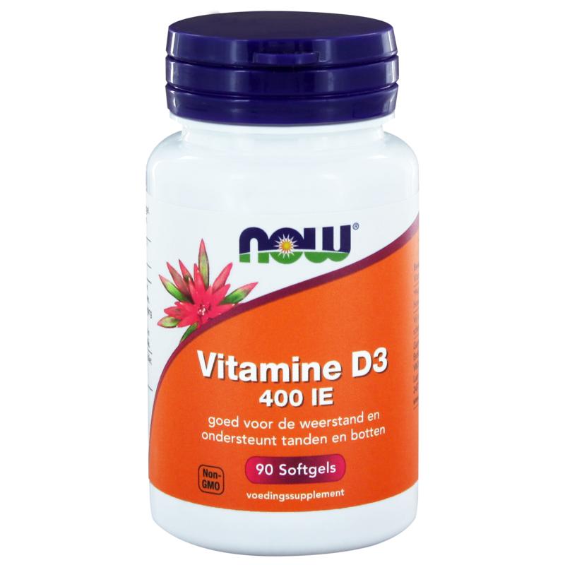 NOW Vitamine D3 400IE 90 softgels