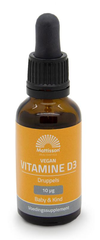 Mattisson Vitamine D3 baby & kind 10mcg vegan druppels 25 ml