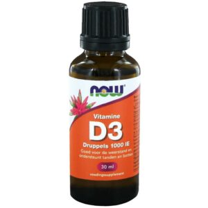 NOW Vitamine D3 druppels 1000IE 30 ml