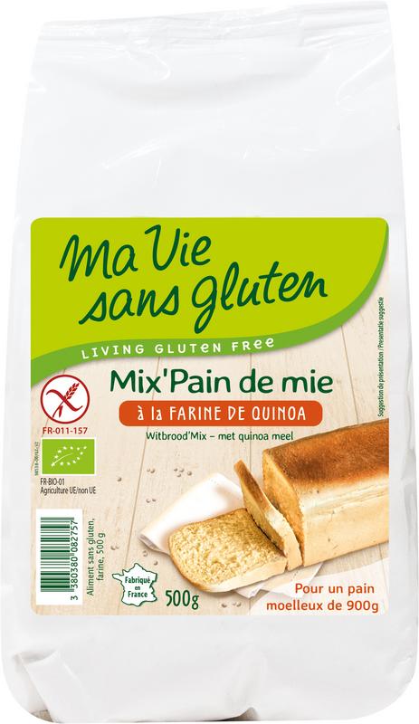 Ma Vie Sans Wit broodmix met quinomeel bio glutenvrij 500 gram