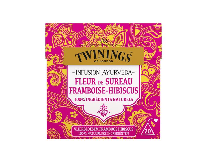 Twinings Ayurveda vlierbloesem framboos hibiscus 20 stuks