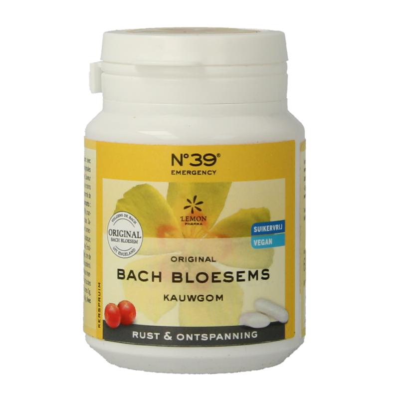 Bach Bloesem kauwgom nr. 39 rust en ontspanning Lemonpharma Bach 60 gram