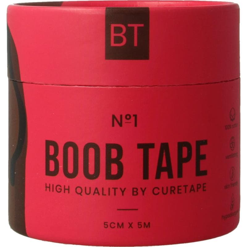 Curetape Boobtape no 1 incl. nipple covers - 5cm x 5m blac 1 stuks