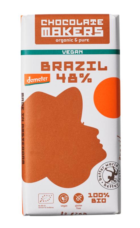 Chocolatemakers Brazil 48% vegan demeter bio 80 gram