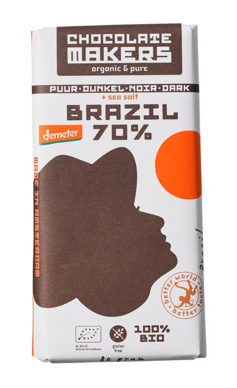 Chocolatemakers Brazil 70% puur demeter bio 80 gram