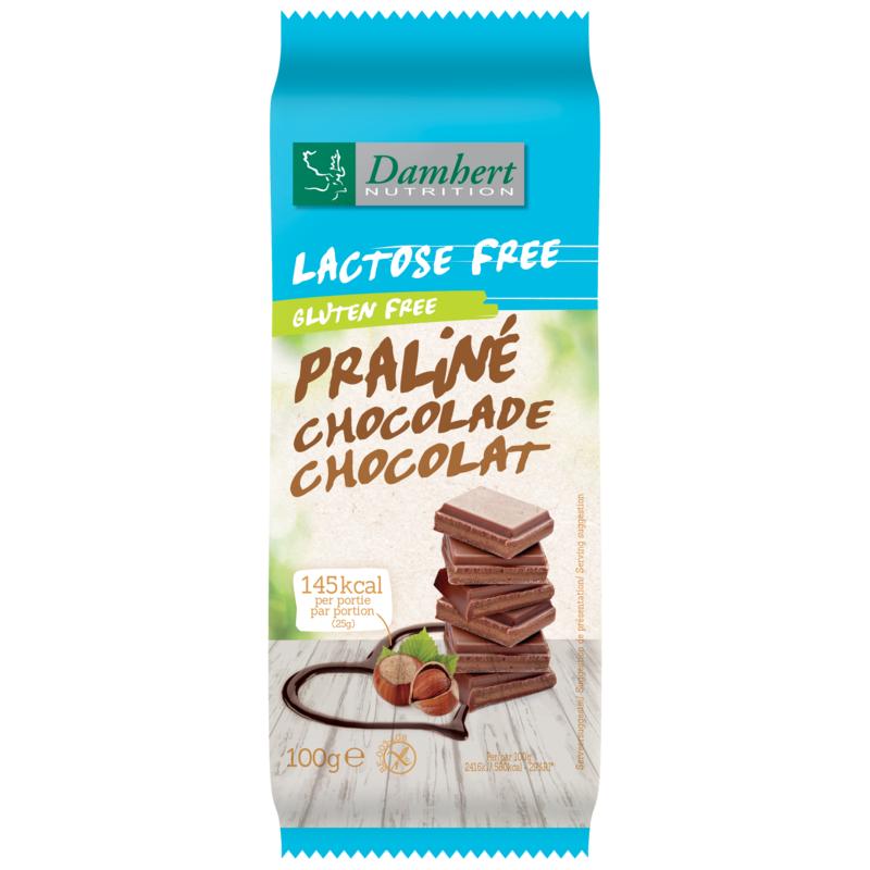Damhert Chocoladetablet praline glutenvrij en lactosevrij 100 gram