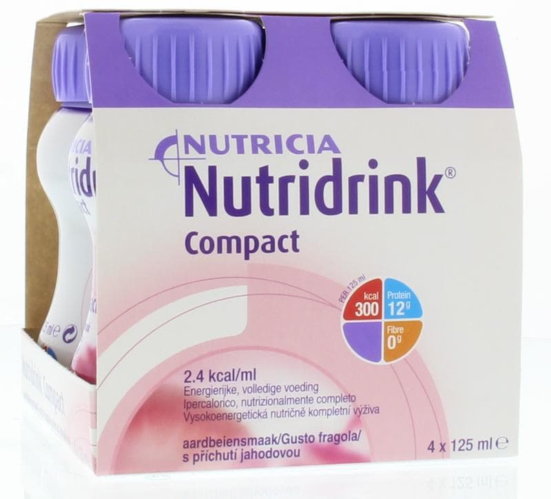 Nutridrink Compact aardbei 4 stuks 125 ml