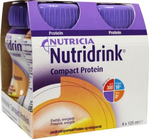 Nutridrink Compact proteine perzik/mango 4 stuks 125 ml