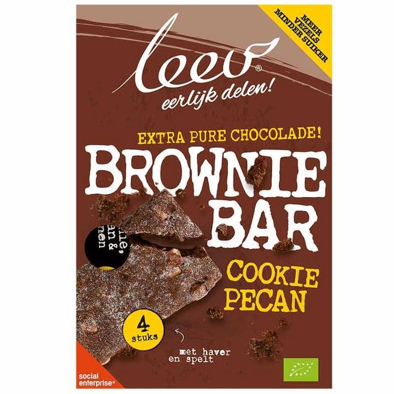 Leev Cookiebar brownie, pecan & granen bio 140 gram