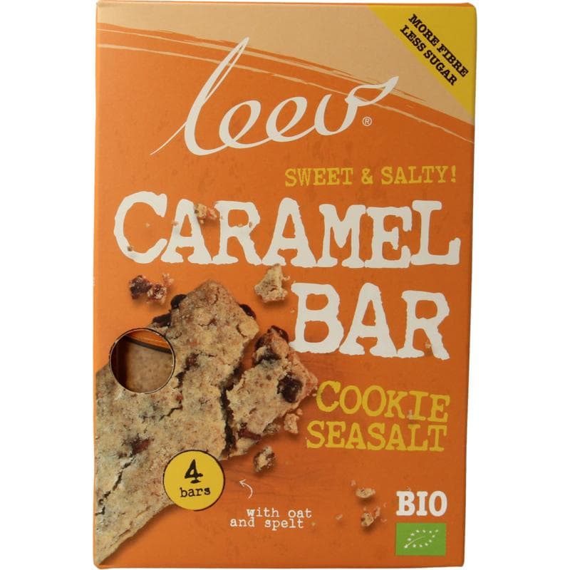 Leev Cookiebar karamel & zeezout bio 140 gram