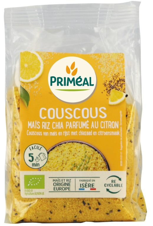 Primeal Couscous mais rijst en chia citroen bio 300 gram