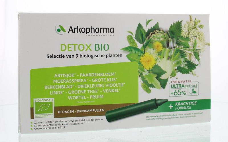 Arkofluids Detox drinkampullen bio 10 ampullen 15 ml
