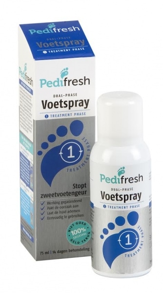 Pedifresh Fase 1 tegen acute zweetvoeten spray 75 ml