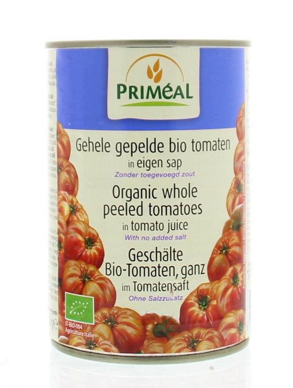 Primeal Gepelde tomaten zonder zout bio 400 gram