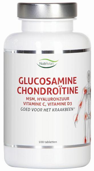 Nutrivian Glucosamine chondoitine MSM hyaluron vit D3/C 100 tabletten